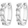 imagePAVOI 14K Gold Plated Sterling Silver Post Pave Cubic Zirconia Huggie Hoop Earrings for WomenWhite Gold
