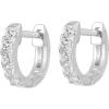 imagePAVOI 14K Gold Plated Sterling Silver Post Pave Cubic Zirconia Huggie Hoop Earrings for WomenWhite Gold