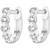 imagePAVOI 14K Gold Plated Sterling Silver Post Pave Cubic Zirconia Huggie Hoop Earrings for WomenWhite Gold