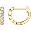 imagePAVOI 14K Gold Plated Sterling Silver Post Pave Cubic Zirconia Huggie Hoop Earrings for WomenYellow Gold
