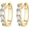 imagePAVOI 14K Gold Plated Sterling Silver Post Pave Cubic Zirconia Huggie Hoop Earrings for WomenYellow Gold