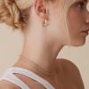 imagePAVOI 14K Gold Plated Sterling Silver Post Small Chunky Hoops Earrings  Thick Lightweight Gold Hoop Earrings for WomenRose Gold