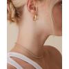 imagePAVOI 14K Gold Plated Sterling Silver Post Small Chunky Hoops Earrings  Thick Lightweight Gold Hoop Earrings for WomenWhite  Yellow Gold