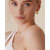 imagePAVOI 14K Gold Plated Sterling Silver Post Small Chunky Hoops Earrings  Thick Lightweight Gold Hoop Earrings for WomenWhite  Yellow Gold