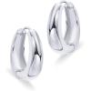 imagePAVOI 14K Gold Plated Sterling Silver Post Small Chunky Hoops Earrings  Thick Lightweight Gold Hoop Earrings for WomenWhite Gold