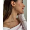 imagePAVOI 14K Gold Plated Sterling Silver Post Small Chunky Hoops Earrings  Thick Lightweight Gold Hoop Earrings for WomenYellow Gold