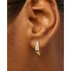 imagePAVOI 18K Gold Plated 925 Sterling Silver Posts Cubic Zirconia U Shaped Hoop Earrings  Hypoallergenic CZ Huggie Earrings for WomenWhite Gold