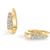 imagePAVOI 18K Gold Plated 925 Sterling Silver Posts Cubic Zirconia U Shaped Hoop Earrings  Hypoallergenic CZ Huggie Earrings for WomenYellow Gold