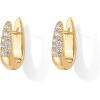 imagePAVOI 18K Gold Plated 925 Sterling Silver Posts Cubic Zirconia U Shaped Hoop Earrings  Hypoallergenic CZ Huggie Earrings for WomenYellow Gold