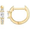 imagePAVOI 14K Gold Plated 925 Sterling Silver Post Cubic Zirconia Huggie Earrings  Small Gold Hoop Earrings for Women  CZ Stud Cuff EarringYellow Gold