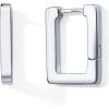 imagePAVOI 14K Gold Plated 925 Sterling Silver Post Square Hoop Earrings  Geometric Rectangle Gold Hoop Earrings for WomenWhite Gold
