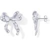 imagePAVOI 14K Gold Plated Cubic Zirconia Bow Stud Earrings for Women  Coquette Earring PairHammered