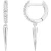imagePAVOI 14K Gold Plated S925 Sterling Silver Post Lightweight DropDangle Huggie Earrings for Women  Star Lock Butterfly Moon Lightning  Dainty EarringsWhite Gold