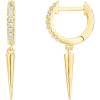 imagePAVOI 14K Gold Plated S925 Sterling Silver Post Lightweight DropDangle Huggie Earrings for Women  Star Lock Butterfly Moon Lightning  Dainty EarringsYellow Gold