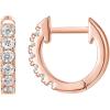imagePAVOI 14K Gold Plated Sterling Silver Post Pave Cubic Zirconia Huggie Hoop Earrings for WomenRose Gold