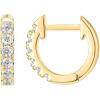 imagePAVOI 14K Gold Plated Sterling Silver Post Pave Cubic Zirconia Huggie Hoop Earrings for WomenVermeil Yellow