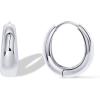imagePAVOI 14K Gold Plated Sterling Silver Post Small Chunky Hoops Earrings  Thick Lightweight Gold Hoop Earrings for WomenWhite Gold
