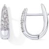imagePAVOI 18K Gold Plated 925 Sterling Silver Posts Cubic Zirconia U Shaped Hoop Earrings  Hypoallergenic CZ Huggie Earrings for WomenWhite Gold