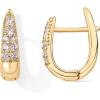 imagePAVOI 18K Gold Plated 925 Sterling Silver Posts Cubic Zirconia U Shaped Hoop Earrings  Hypoallergenic CZ Huggie Earrings for WomenYellow Gold