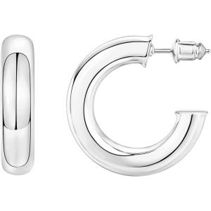 imagePAVOI 14K Gold Colored Extra Chunky 65mm Lightweight Open Hoops  Gold Hoop Earrings for WomenWhite Gold
