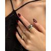 imagePAVOI 14K Gold Plated Mixed Metal Chunky Two Tone Wavy Dome Ring Pack for Women  Statement Ring Set