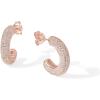 imagePAVOI 14K Gold Plated 925 Sterling Silver Post Cubic Zirconia Chunky Hoop Earrings  Thick Lightweight Gold Earrings for Women  Fully Studded HoopRose Gold