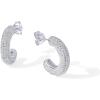 imagePAVOI 14K Gold Plated 925 Sterling Silver Post Cubic Zirconia Chunky Hoop Earrings  Thick Lightweight Gold Earrings for Women  Fully Studded HoopWhite Gold