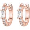 imagePAVOI 14K Gold Plated 925 Sterling Silver Post Cubic Zirconia Huggie Earrings  Small Gold Hoop Earrings for Women  CZ Stud Cuff EarringRose Gold