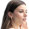 imagePAVOI 14K Gold Plated 925 Sterling Silver Posts Cubic Zirconia Hoop Earrings for Women  Halo CZ Gold Huggie HoopsRose Gold