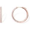 imagePAVOI 14K Gold Plated 925 Sterling Silver Posts Cubic Zirconia Hoop Earrings for Women  Halo CZ Gold Huggie HoopsRose Gold