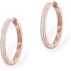 imagePAVOI 14K Gold Plated 925 Sterling Silver Posts Cubic Zirconia Hoop Earrings for Women  Halo CZ Gold Huggie HoopsRose Gold