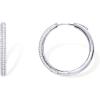 imagePAVOI 14K Gold Plated 925 Sterling Silver Posts Cubic Zirconia Hoop Earrings for Women  Halo CZ Gold Huggie HoopsWhite Gold