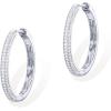 imagePAVOI 14K Gold Plated 925 Sterling Silver Posts Cubic Zirconia Hoop Earrings for Women  Halo CZ Gold Huggie HoopsWhite Gold