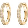 imagePAVOI 14K Gold Plated 925 Sterling Silver Posts Cubic Zirconia Hoop Earrings for Women  Halo CZ Gold Huggie HoopsYellow Gold