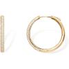 imagePAVOI 14K Gold Plated 925 Sterling Silver Posts Cubic Zirconia Hoop Earrings for Women  Halo CZ Gold Huggie HoopsYellow Gold