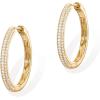 imagePAVOI 14K Gold Plated 925 Sterling Silver Posts Cubic Zirconia Hoop Earrings for Women  Halo CZ Gold Huggie HoopsYellow Gold