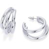 imagePAVOI 14K Gold Plated Chunky Multi Hoop Earrings for Women  Hypoallergenic Trendy Triple Split Loop Huggie EarringsWhite Gold