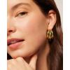 imagePAVOI 14K Gold Plated Chunky Multi Hoop Earrings for Women  Hypoallergenic Trendy Triple Split Loop Huggie EarringsWhite Gold