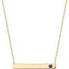 imagePAVOI 14K Gold Plated Crystal Birthstone Bar Necklace  Dainty Necklace  Gold Necklaces for WomenYellow Gold