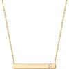 imagePAVOI 14K Gold Plated Crystal Birthstone Bar Necklace  Dainty Necklace  Gold Necklaces for WomenYellow Gold