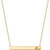 imagePAVOI 14K Gold Plated Crystal Birthstone Bar Necklace  Dainty Necklace  Gold Necklaces for WomenYellow Gold