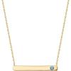 imagePAVOI 14K Gold Plated Crystal Birthstone Bar Necklace  Dainty Necklace  Gold Necklaces for WomenYellow Gold