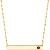 imagePAVOI 14K Gold Plated Crystal Birthstone Bar Necklace  Dainty Necklace  Gold Necklaces for WomenYellow Gold