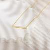 imagePAVOI 14K Gold Plated Crystal Birthstone Bar Necklace  Dainty Necklace  Gold Necklaces for WomenYellow Gold