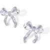 imagePAVOI 14K Gold Plated Cubic Zirconia Bow Stud Earrings for Women  Coquette Earring PairHammered