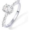 imagePAVOI 14K Gold Plated Engagement Ring for Women  Cubic Zirconia Wedding Band for Women  Oval Womens Fake Engagement RingWhite Gold