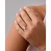 imagePAVOI 14K Gold Plated Simple 25CT Pear Cubic Zirconia Hidden Halo Eternity Ring Fake Bridal Wedding Promise Statement  Engagement Ring for WomenYellow Gold