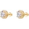 imagePAVOI 14K Gold Plated Sterling Silver Post Brilliant Round Faux Diamond Halo Earrings  Premium Cubic Zirconia in Rose White and Yellow GoldYellow Gold