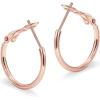 imagePAVOI 14K Gold Plated Sterling Silver Post Hoops  Large Hoops Earring  Lightwight Gold Hoop Earrings for WomenRose Gold