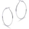 imagePAVOI 14K Gold Plated Sterling Silver Post Hoops  Large Hoops Earring  Lightwight Gold Hoop Earrings for WomenWhite Gold